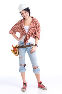 woman with electrical tools